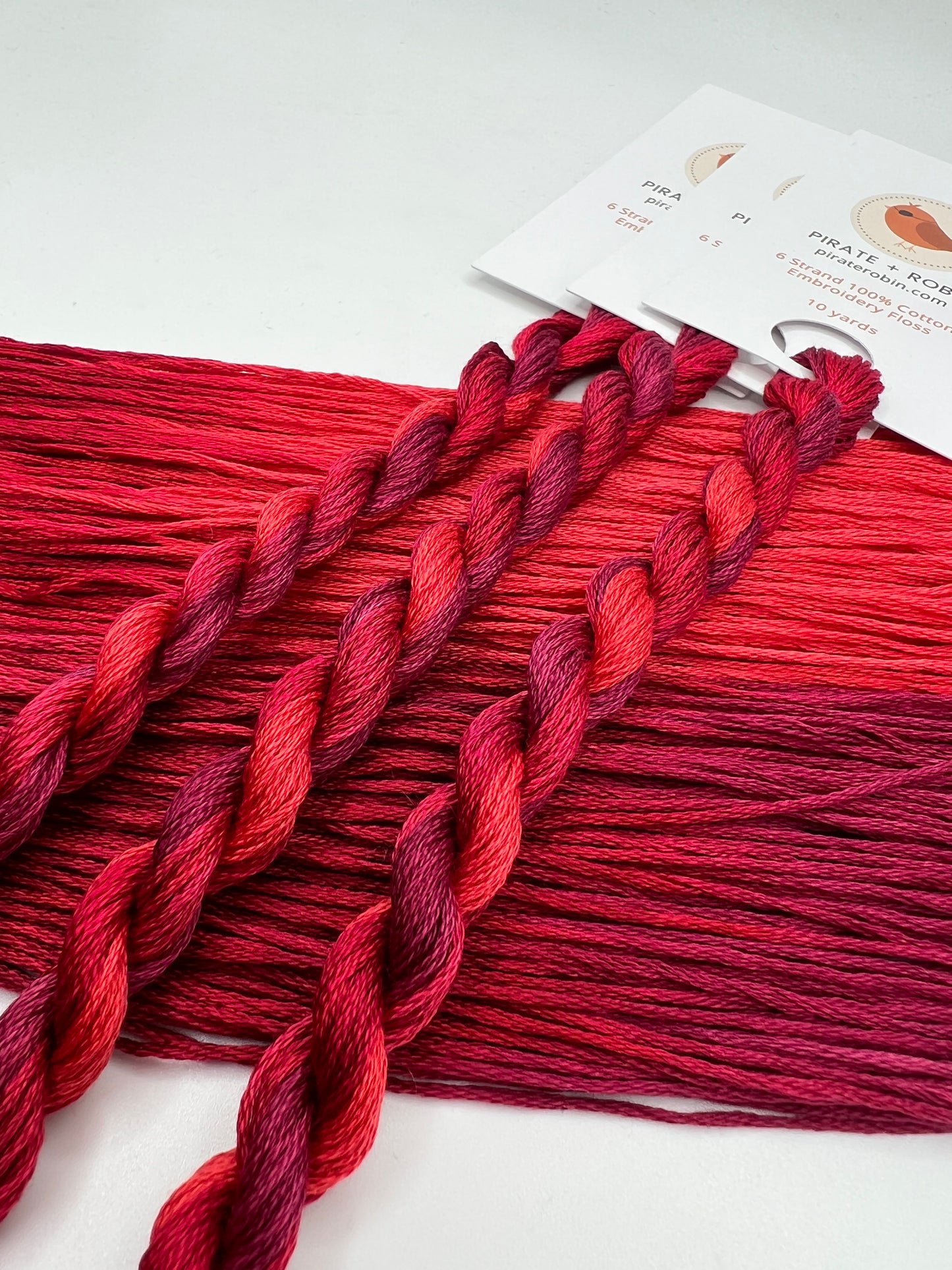 Cranberry | Size 20 Hand Dyed, 6 cord Cordonnet Thread