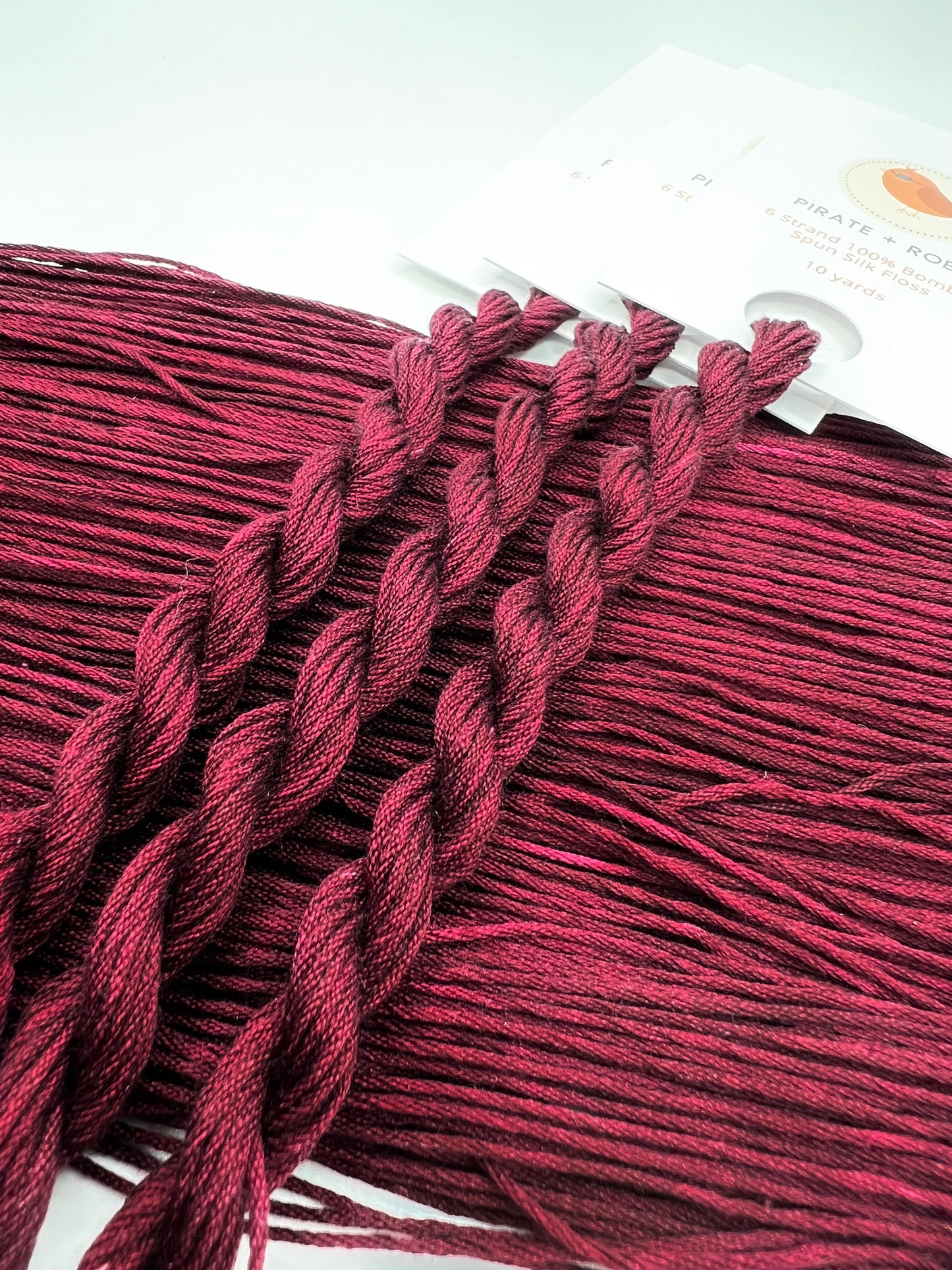 Wine | 6 Strand Silk Embroidery Floss, Hand Dyed