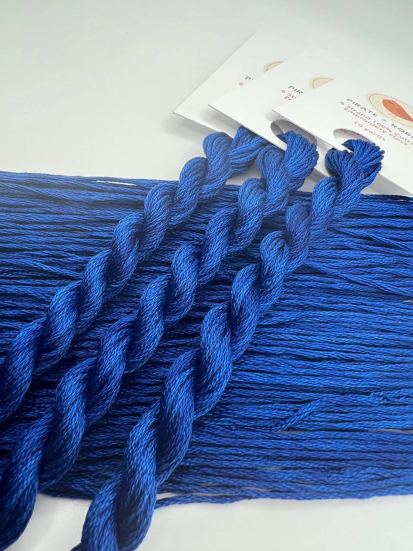 Azure | Size 20 Hand Dyed, 6 cord Cordonnet Thread