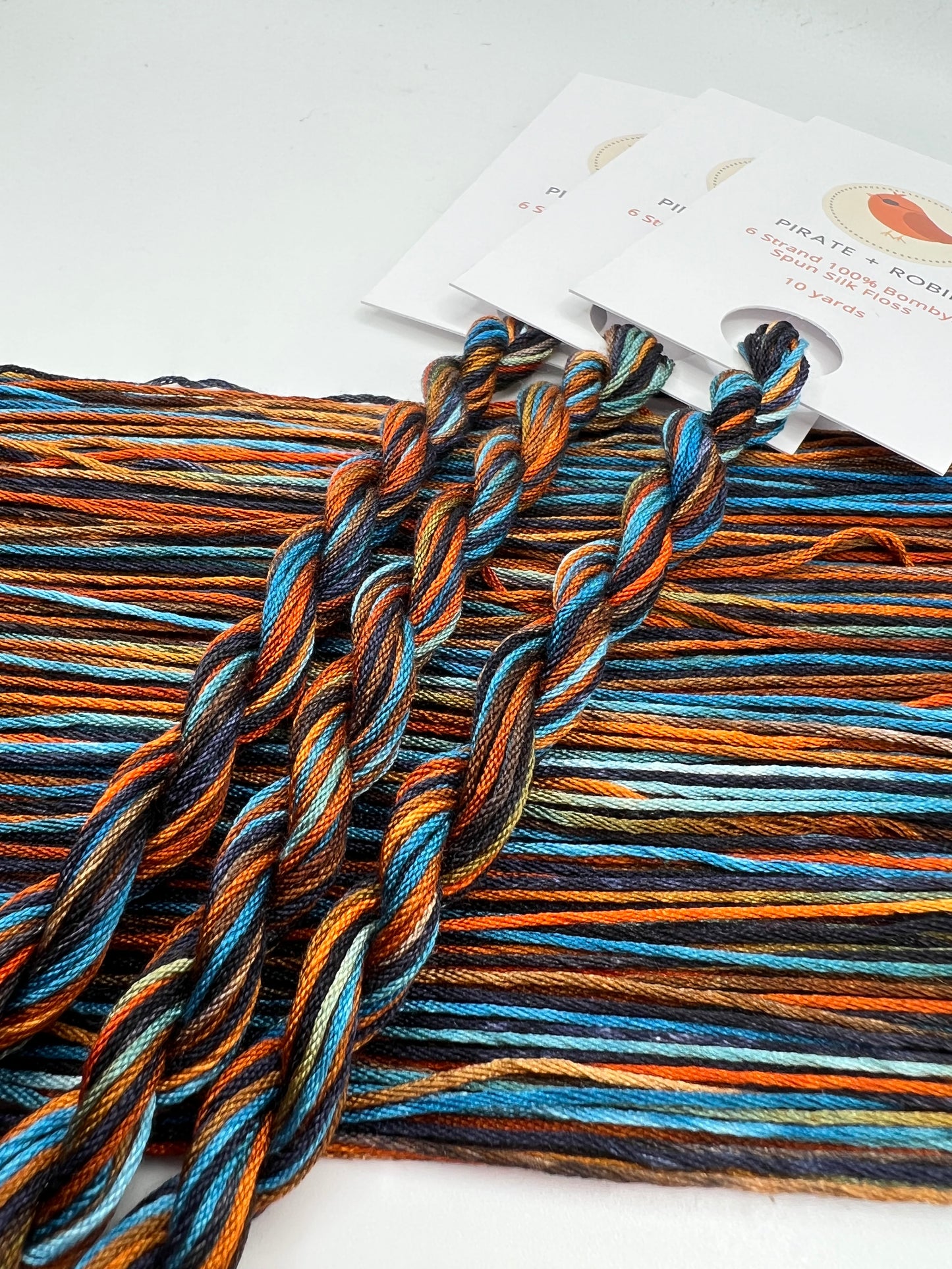 Sunset Blue | 6 Strand Silk Embroidery Floss, Hand Dyed