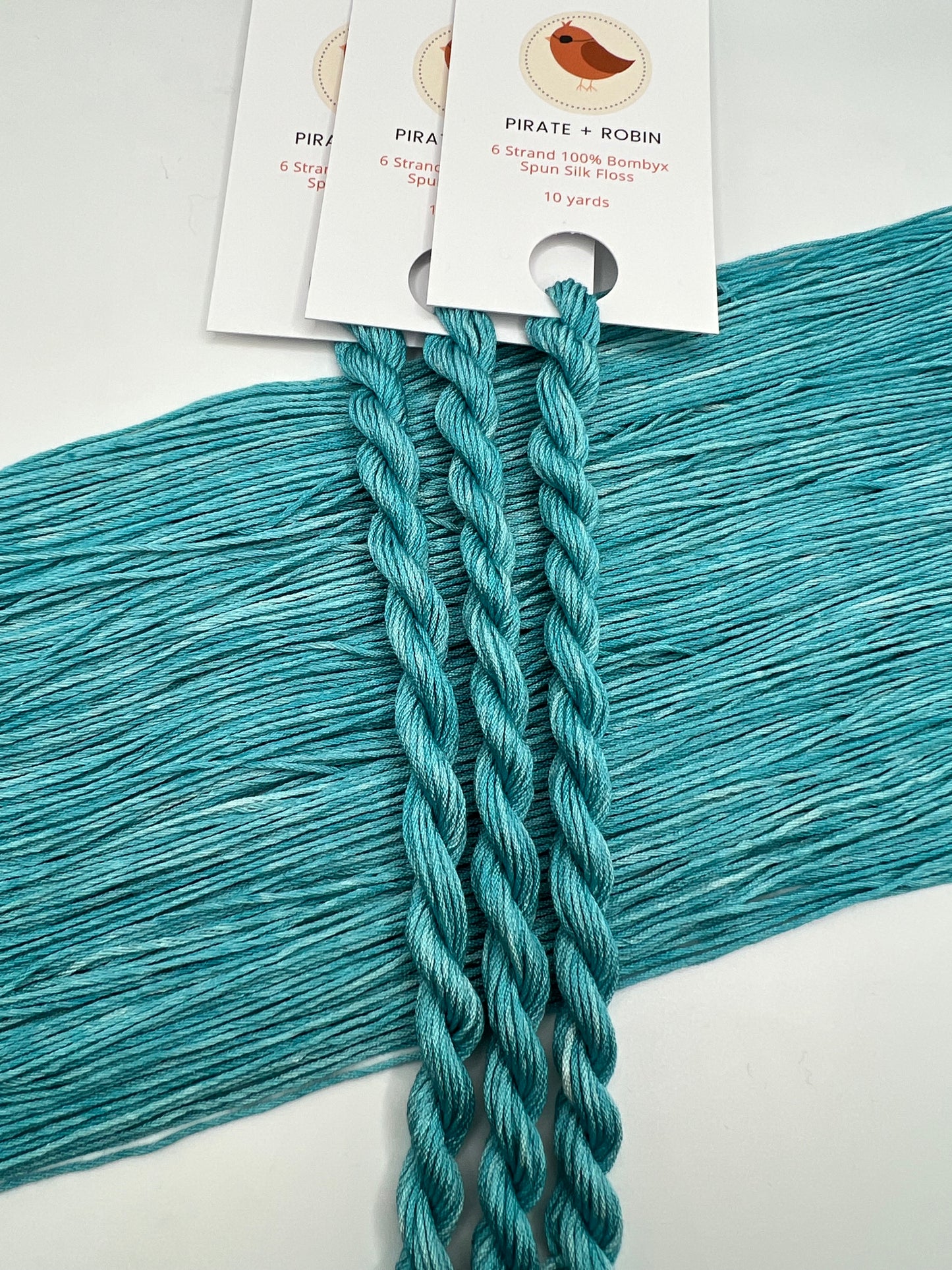 Dark Cyan | 6 Strand Silk Embroidery Floss, Hand Dyed