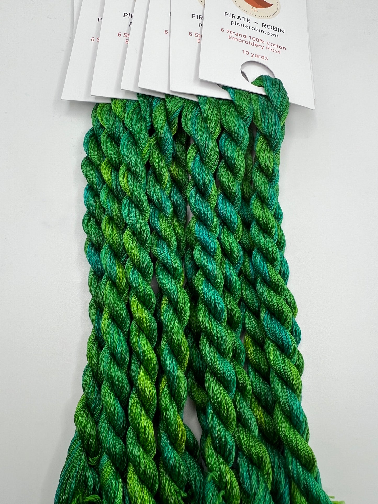 Experiment Blue Green | Hand dyed, 6 Strand Embroidery Floss