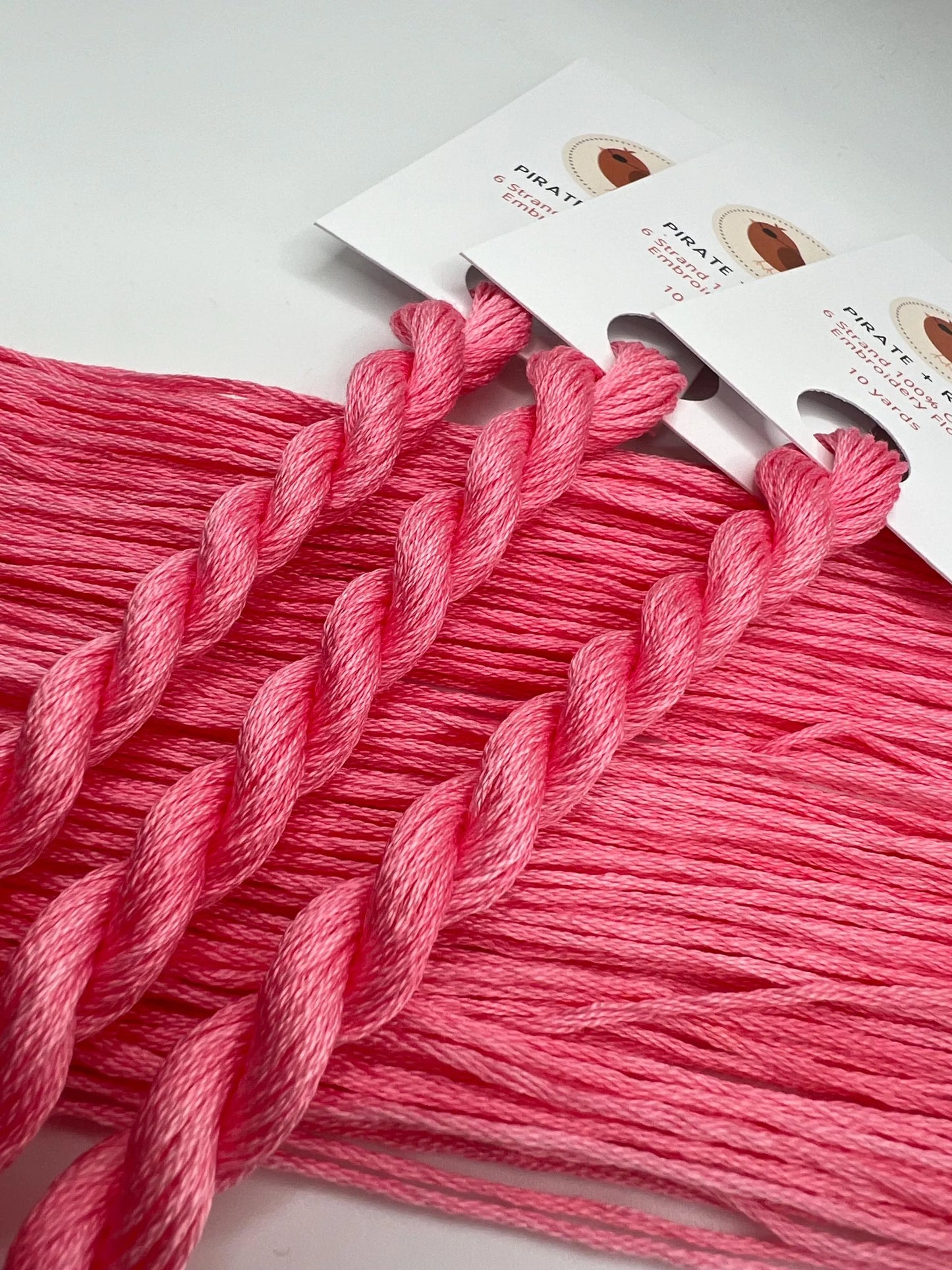Carnation | Size 20 Hand Dyed, 6 cord Cordonnet Thread