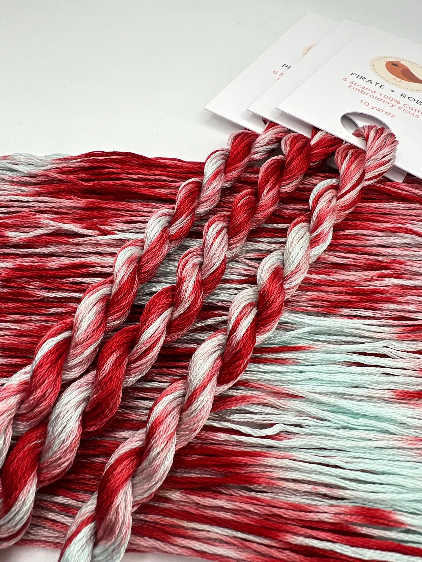 Cherry Mint | Size 20 Hand Dyed, 6 cord Cordonnet Thread
