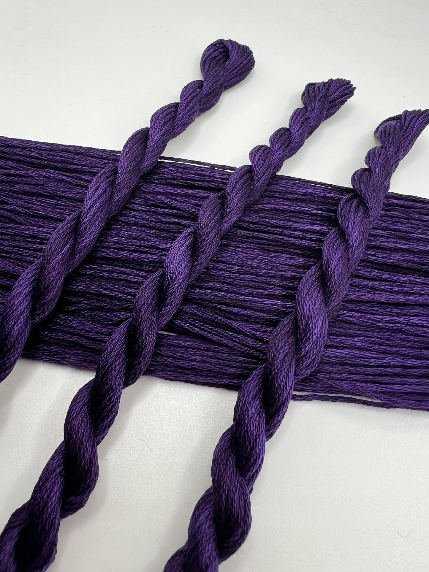 Imperial Purple | Size 20 Hand Dyed, 6 cord Cordonnet Thread