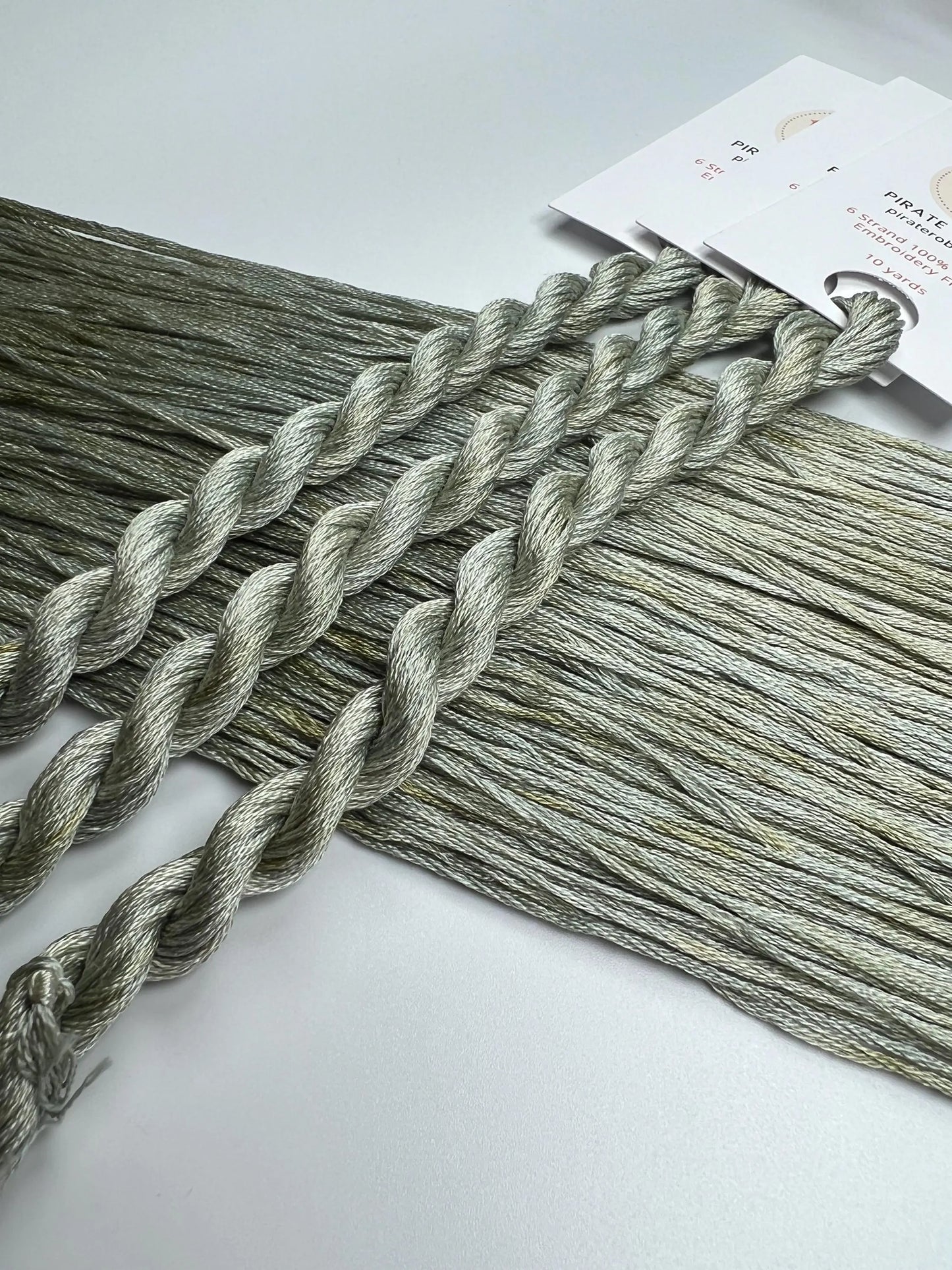 Olive | Size 20 Hand Dyed, 6 cord Cordonnet Thread