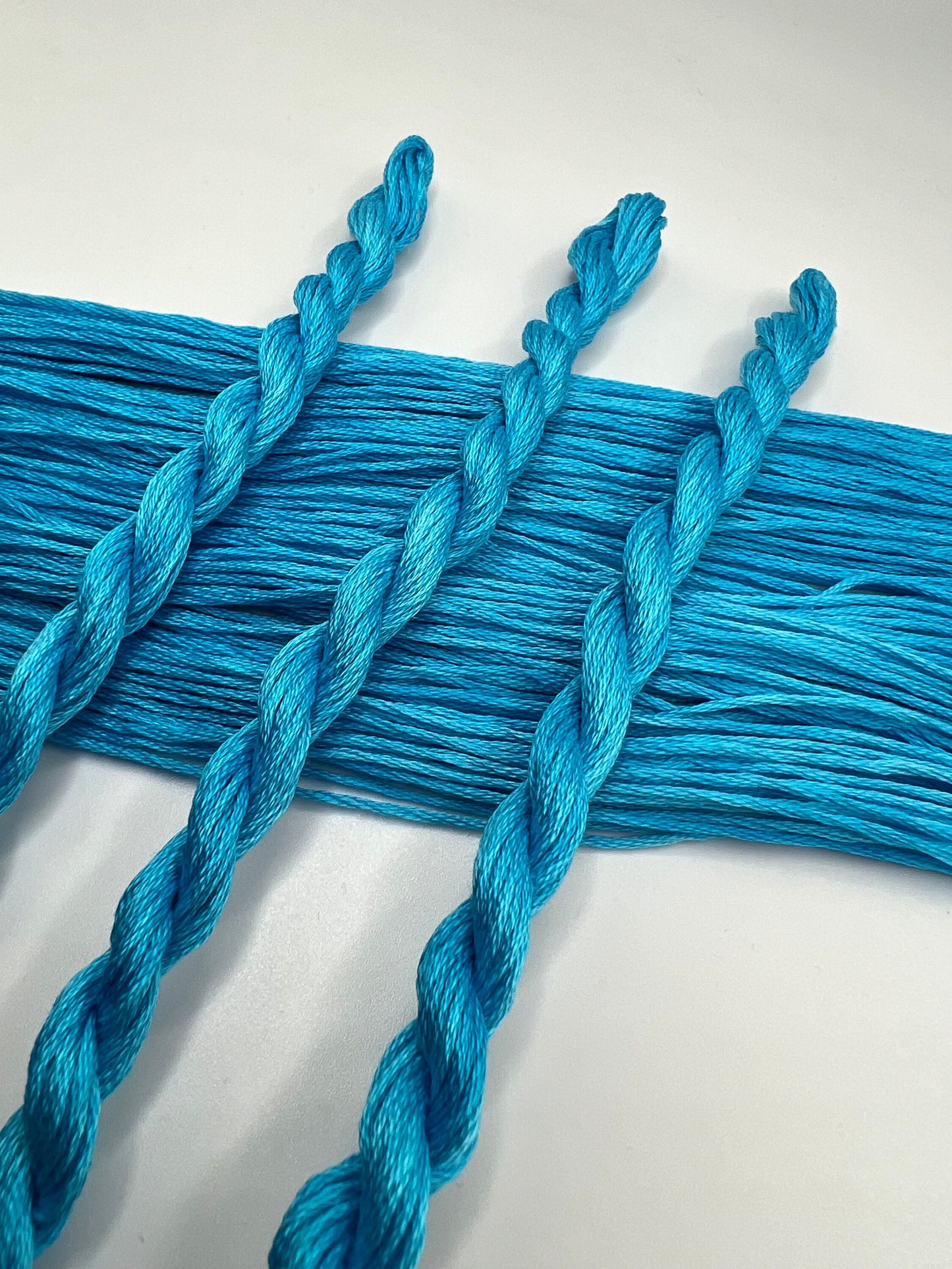 Sky | Size 20 Hand Dyed, 6 cord Cordonnet Thread