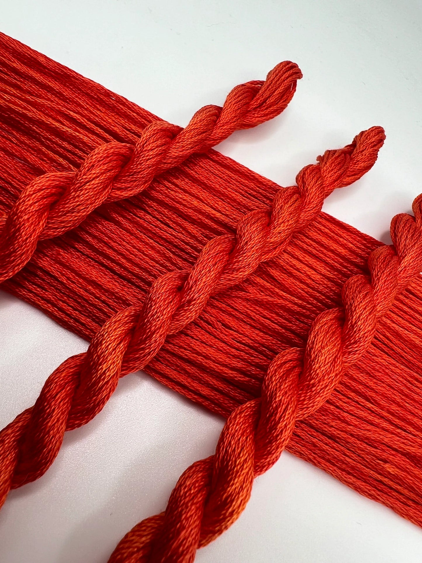 Tangerine | Size 20 Hand Dyed, 6 cord Cordonnet Thread