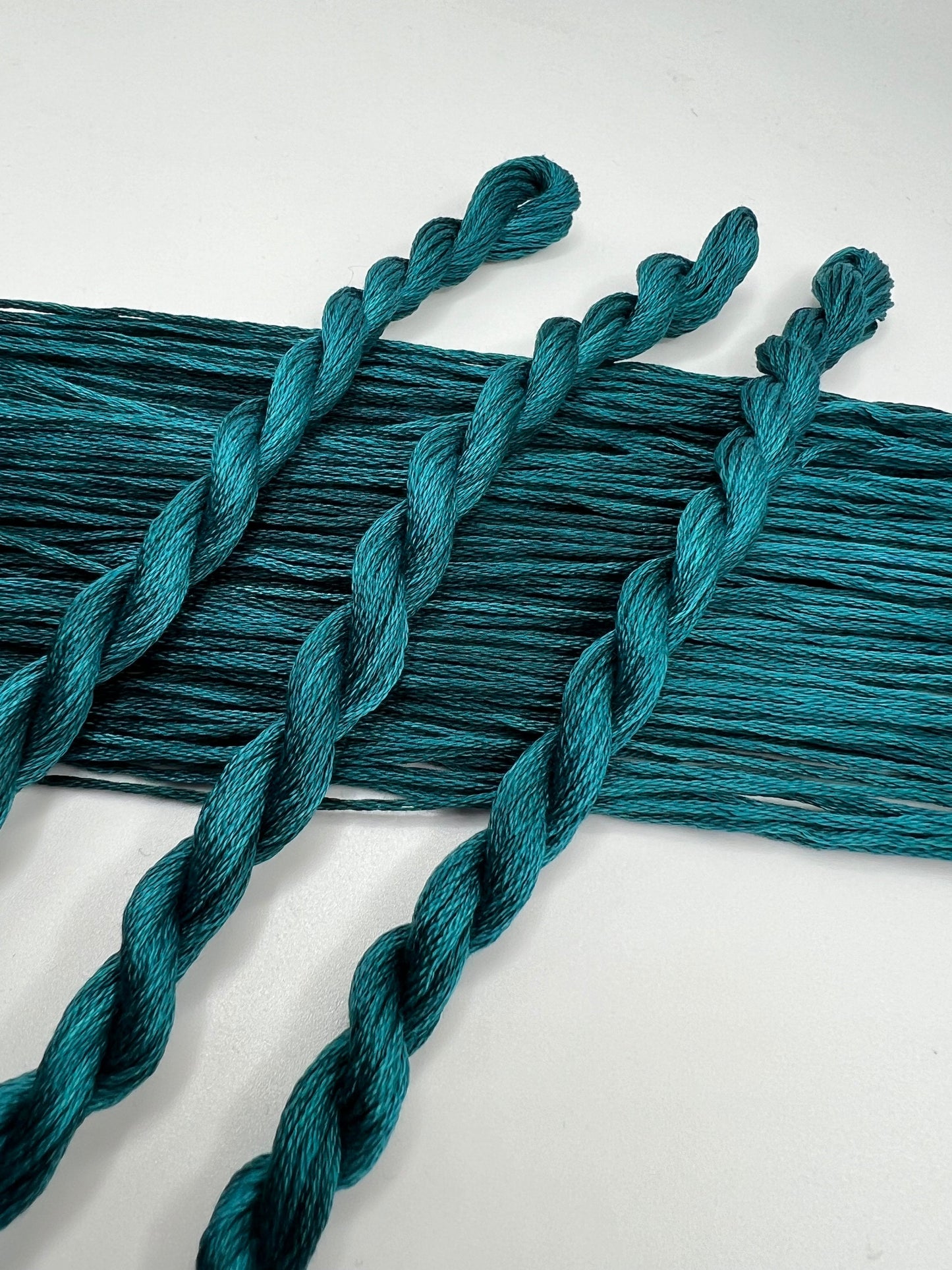 Teal | Size 20 Hand Dyed, 6 cord Cordonnet Thread