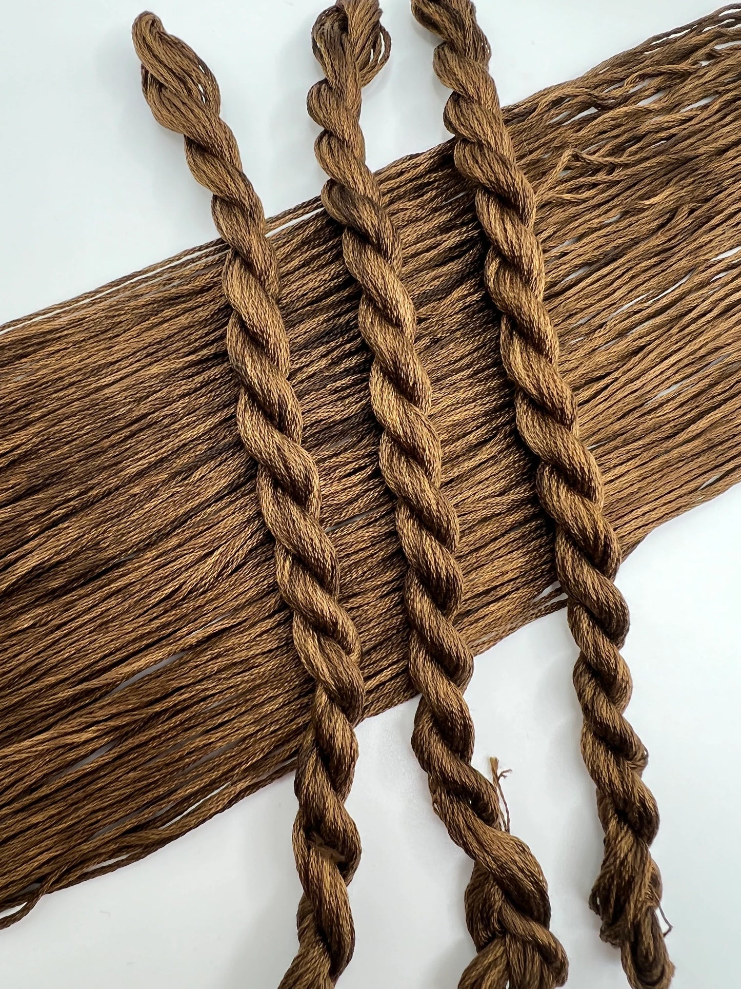 Walnut | Size 20 Hand Dyed, 6 cord Cordonnet Thread