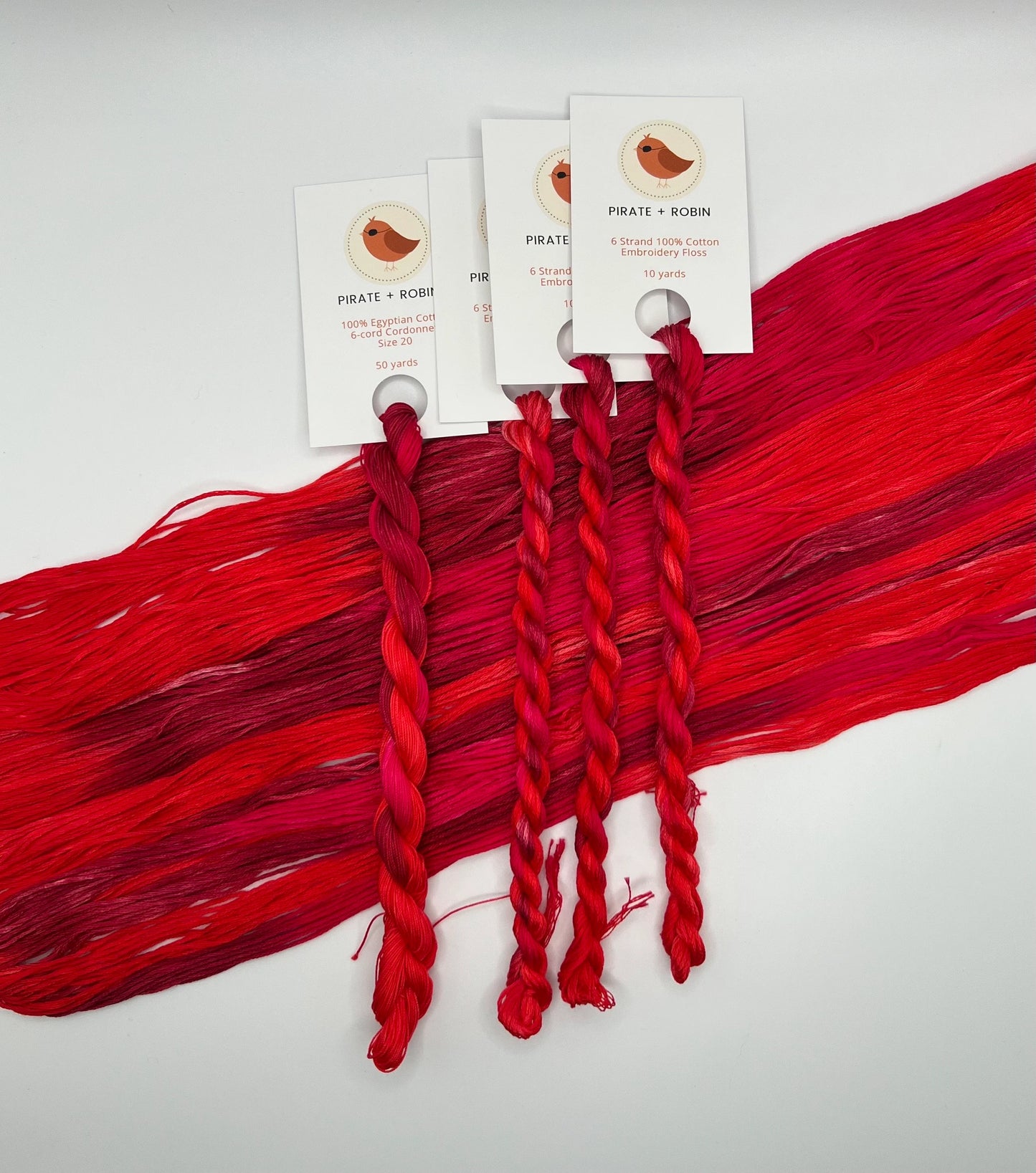 Watermelon | Size 20 Hand Dyed, 6 cord Cordonnet Thread