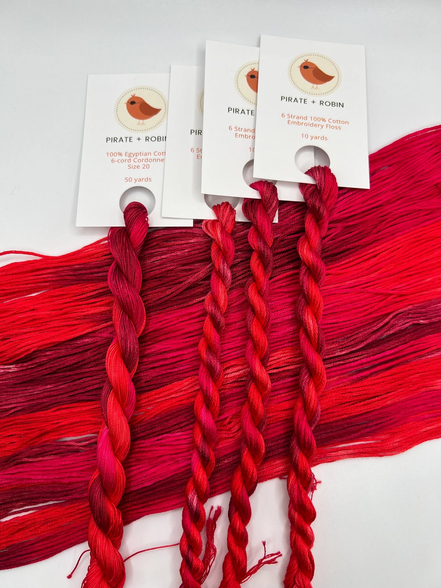 Watermelon | Size 20 Hand Dyed, 6 cord Cordonnet Thread