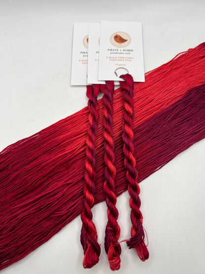 Cranberry | Size 20 Hand Dyed, 6 cord Cordonnet Thread