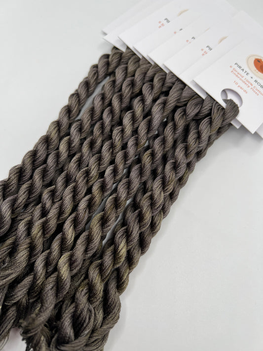 Charcoal | Hand dyed, 6 Strand Embroidery Floss