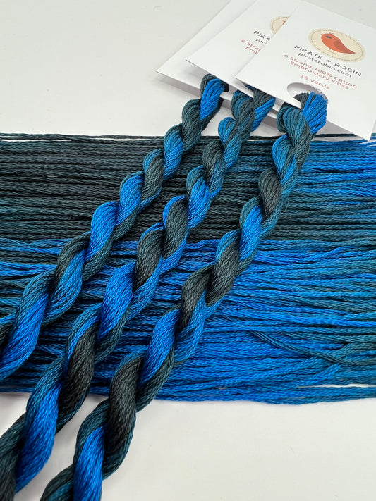 Blue Jay | Hand dyed, 6 Strand Embroidery Floss