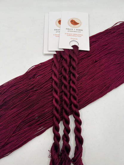 Merlot | Hand dyed, 6 Strand Embroidery Floss