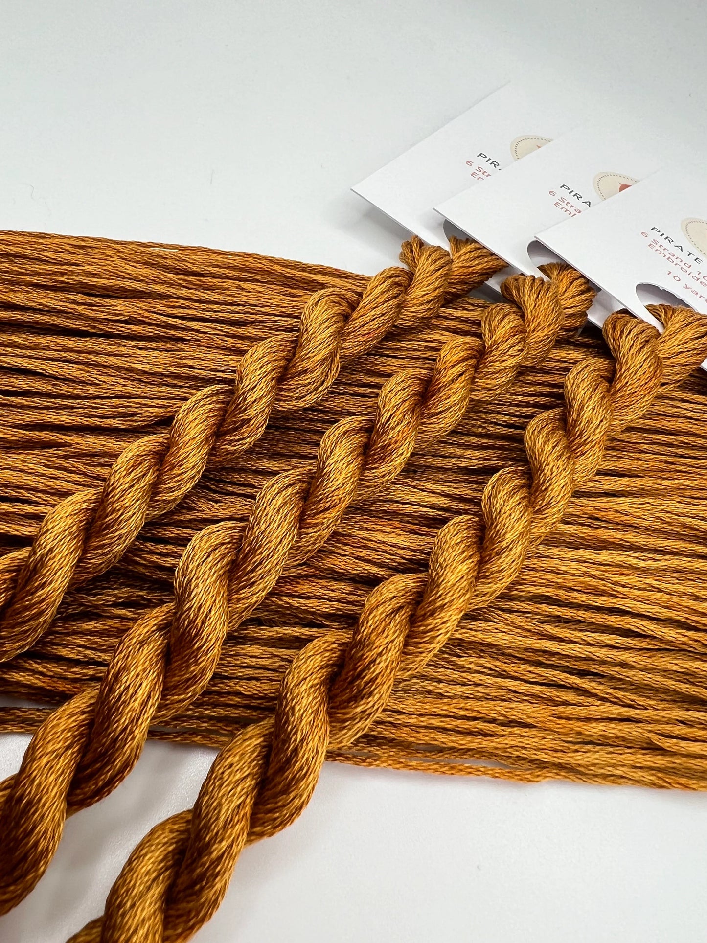 Amber | Size 20 Hand Dyed, 6 cord Cordonnet Thread