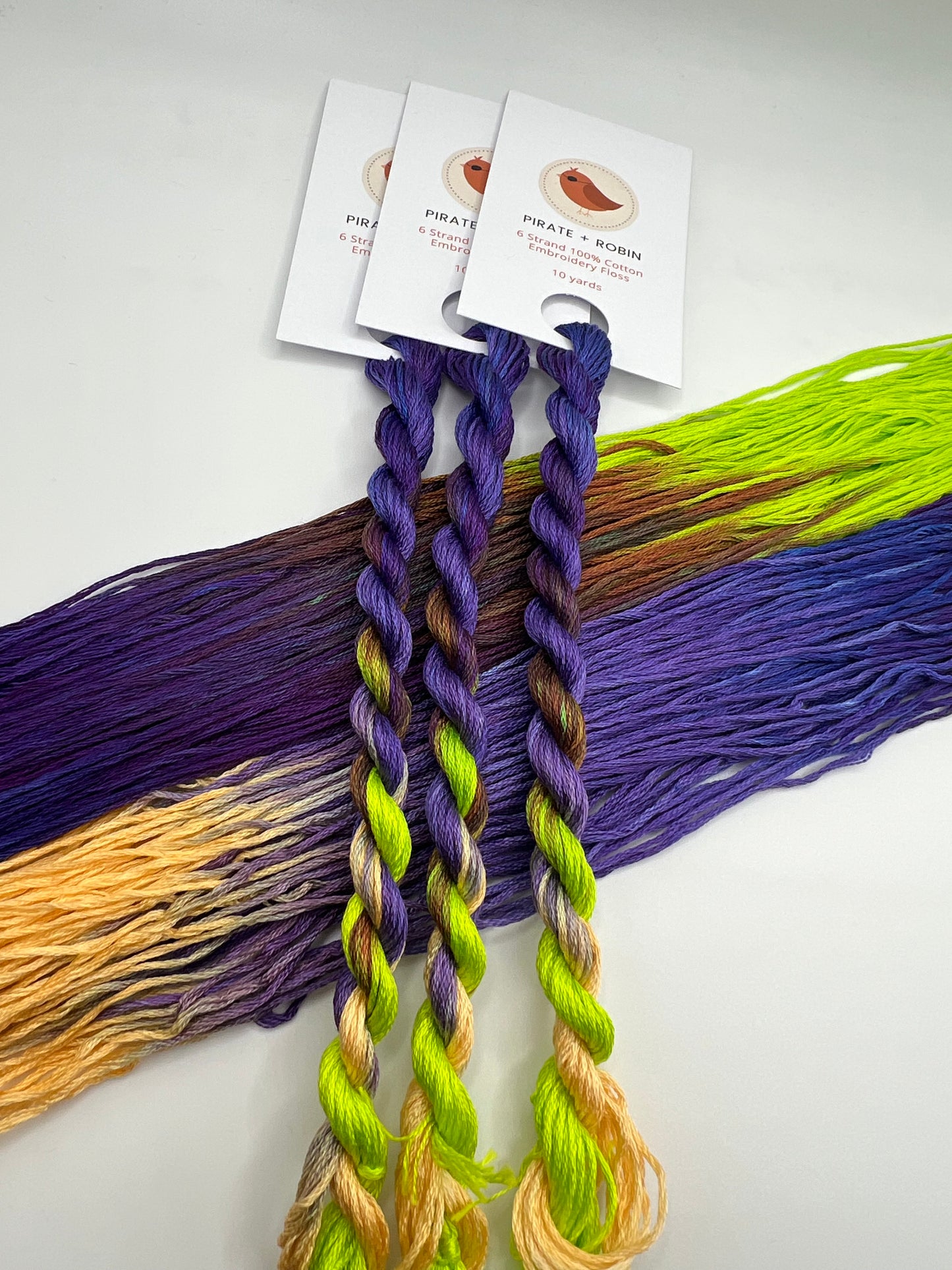 Electric Spring | Hand dyed, 6 Strand Embroidery Floss