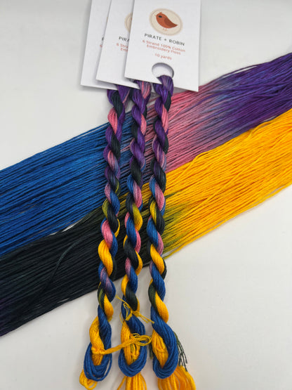 Coraline | Size 20 Hand Dyed, 6 cord Cordonnet Thread