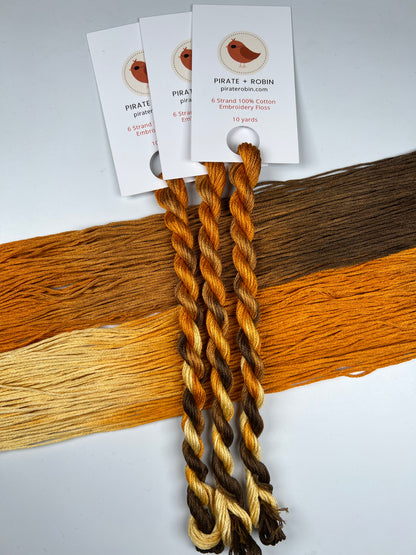 Harvest Gold | Hand dyed, 6 Strand Embroidery Floss