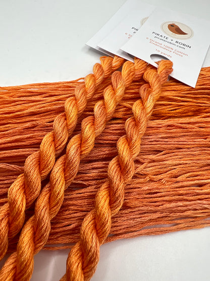 Experiment Orange | Hand dyed, 6 Strand Embroidery Floss