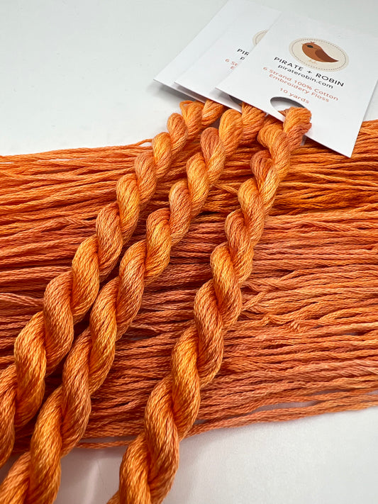 Experiment Orange | Hand dyed, 6 Strand Embroidery Floss