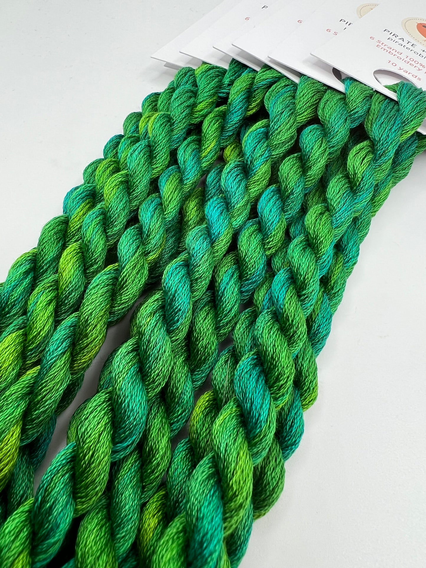 Experiment Blue Green | Hand dyed, 6 Strand Embroidery Floss