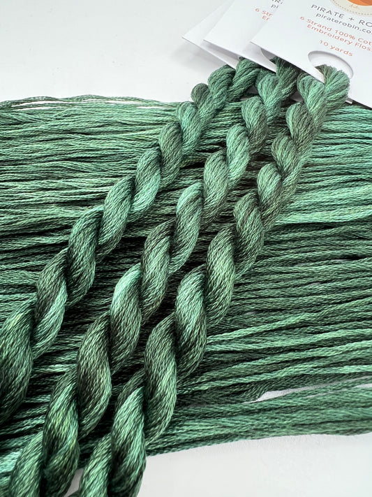 Experiment Green | Hand dyed, 6 Strand Embroidery Floss