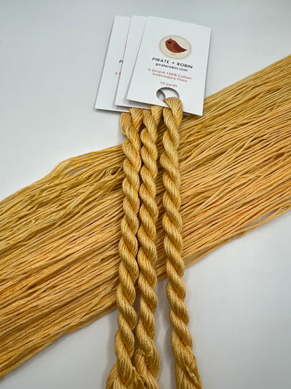 One of a Kind Yellow | Hand dyed, 6 Strand Embroidery Floss