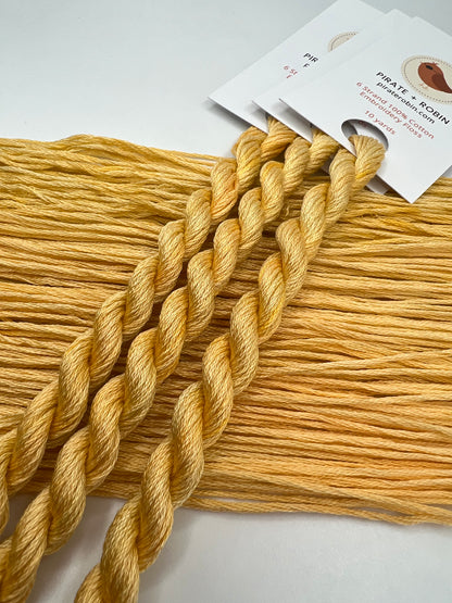 One of a Kind Yellow | Hand dyed, 6 Strand Embroidery Floss