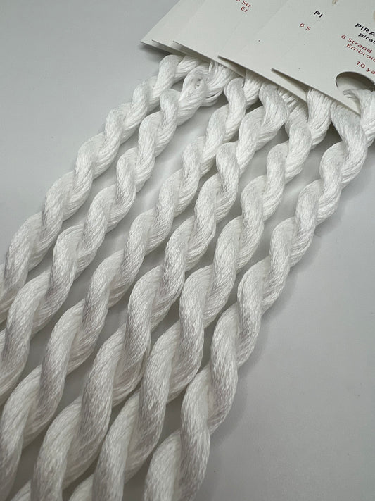 White | Hand dyed, 6 Strand Embroidery Floss