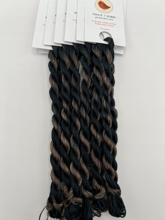 Dark Fog | Size 20 Hand Dyed, 6 cord Cordonnet Thread