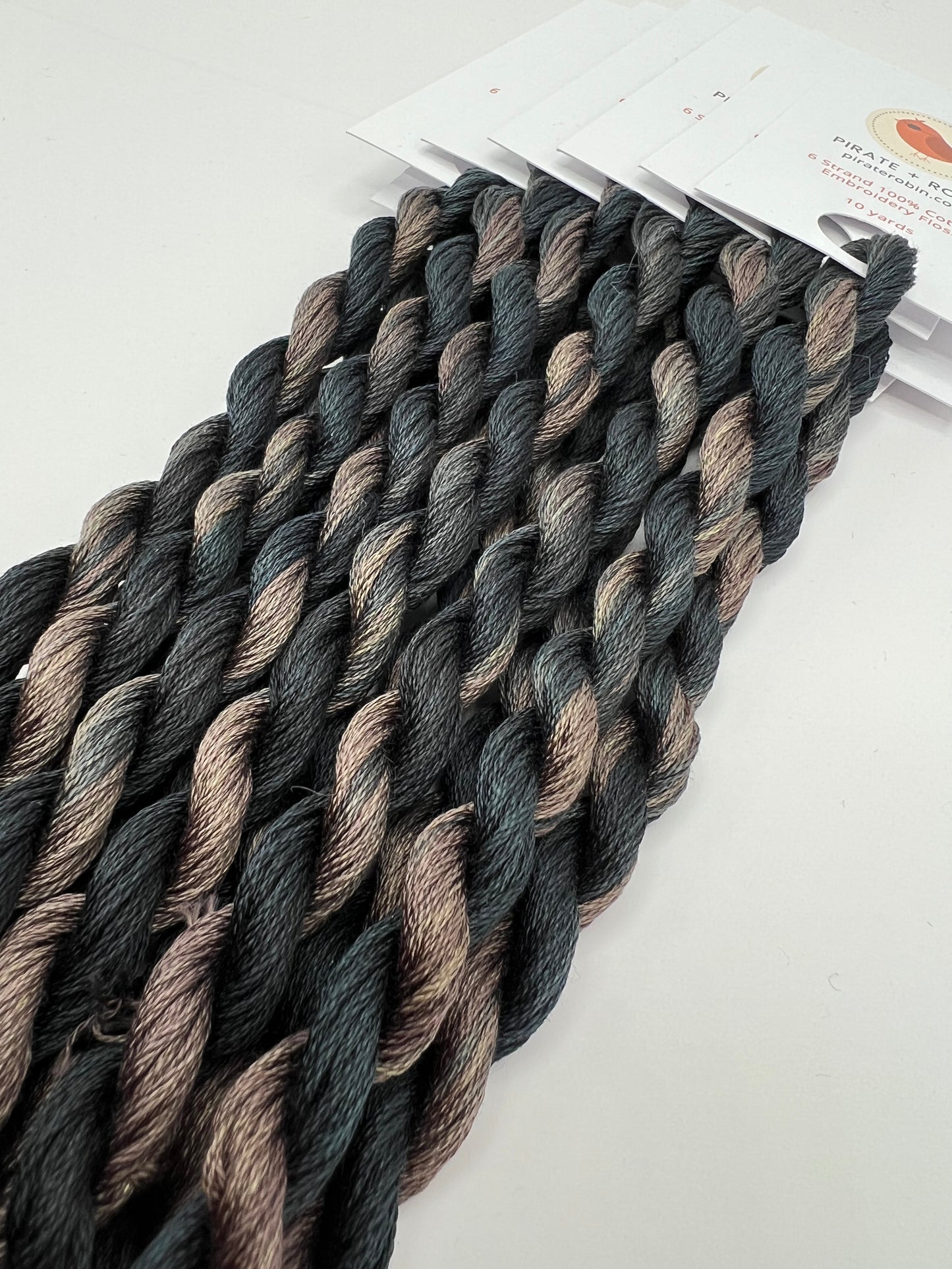 Dark Fog | Hand dyed, 6 Strand Embroidery Floss