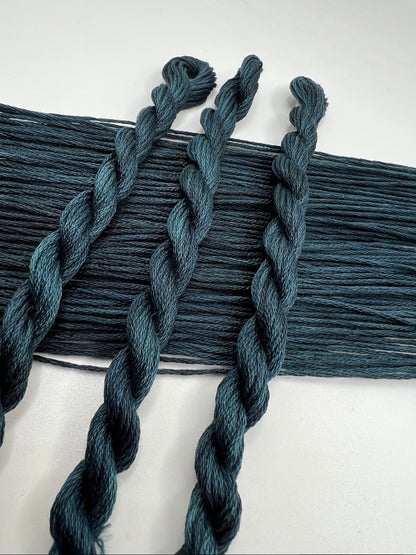 Midnight Blue | Size 20 Hand Dyed, 6 cord Cordonnet Thread