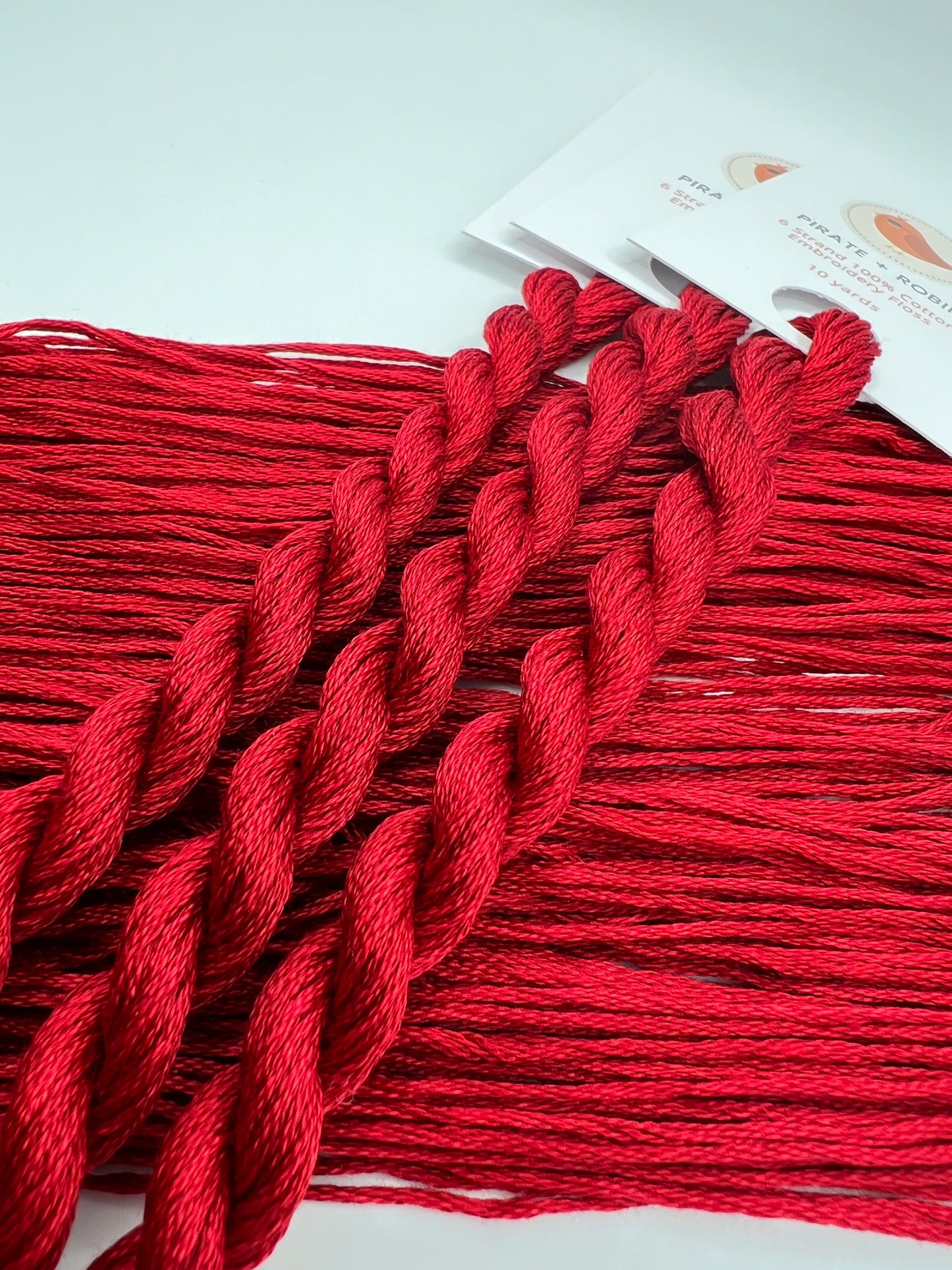 Scarlet | Size 20 Hand Dyed, 6 cord Cordonnet Thread