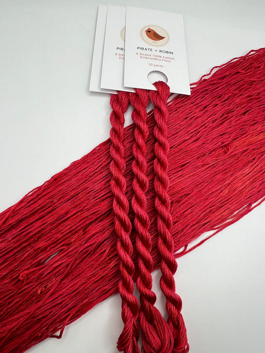 Tomato | Size 20 Hand Dyed, 6 cord Cordonnet Thread