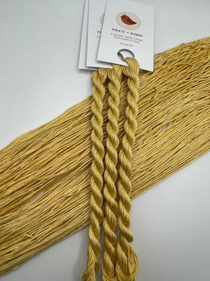 Straw | Hand dyed, 6 Strand Embroidery Floss