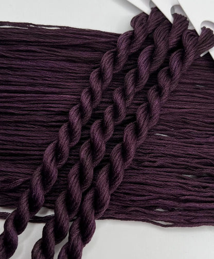 Aubergine | Size 20 Hand Dyed, 6 cord Cordonnet Thread