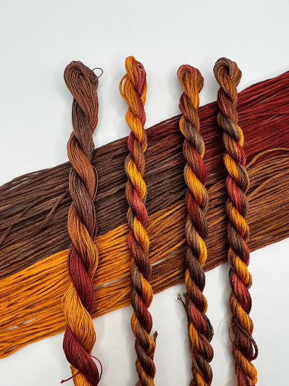 Autumn Harvest | Hand dyed, 6 Strand Embroidery Floss