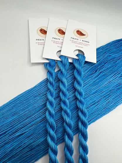 Baby Blue | Hand dyed, 6 Strand Embroidery Floss