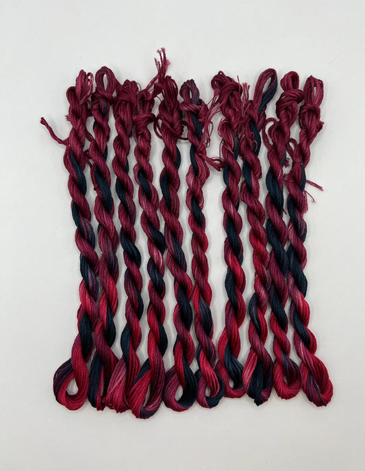 Black Dahlia | Size 20 Hand Dyed, 6 cord Cordonnet Thread