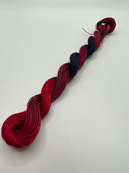 Black Dahlia | Size 20 Hand Dyed, 6 cord Cordonnet Thread