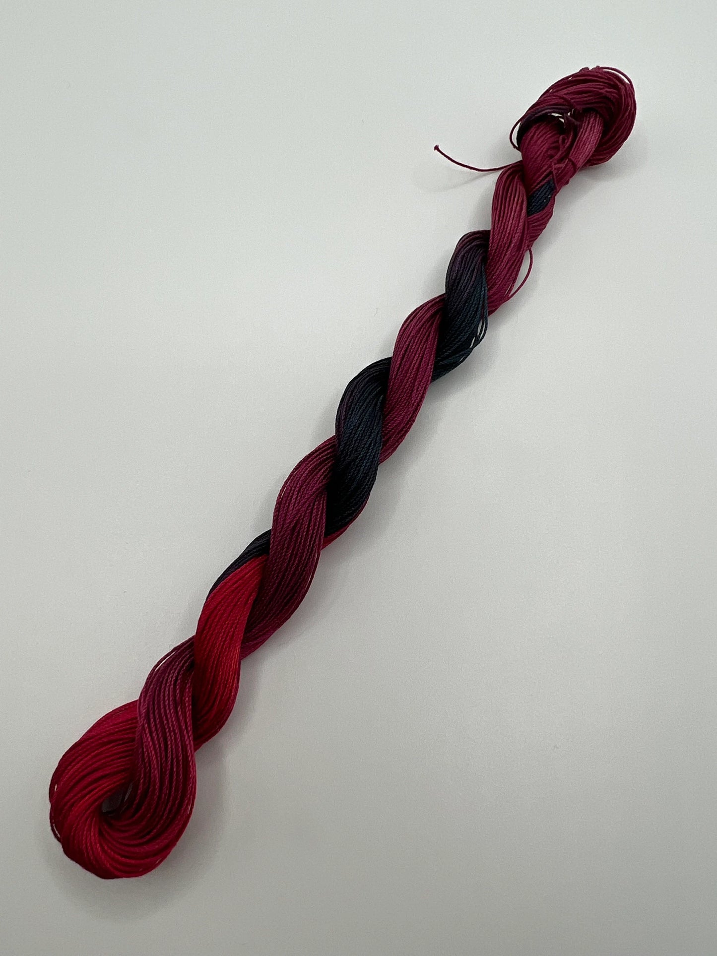 Black Dahlia | Size 20 Hand Dyed, 6 cord Cordonnet Thread