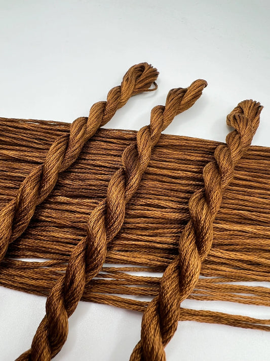 Bronze | Hand dyed, 6 Strand Embroidery Floss