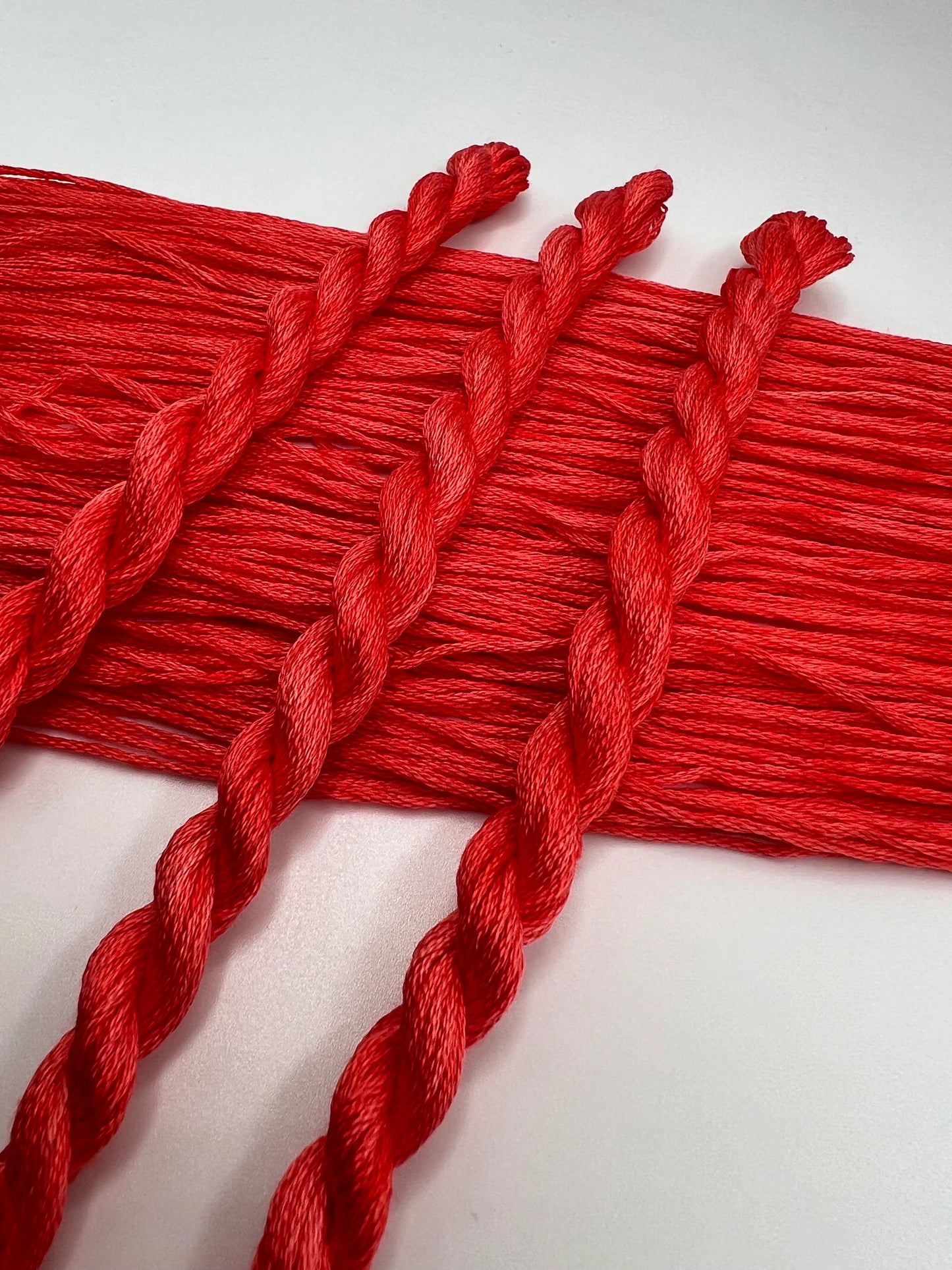 Coral | Size 20 Hand Dyed, 6 cord Cordonnet Thread