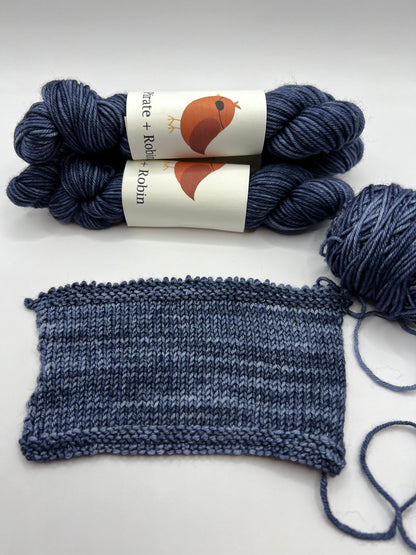 Dark Wash Denim Mini | Superwash Merino Yarn Minis