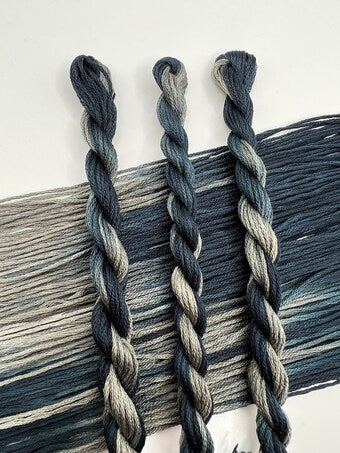 Fog | Size 20 Hand Dyed, 6 cord Cordonnet Thread