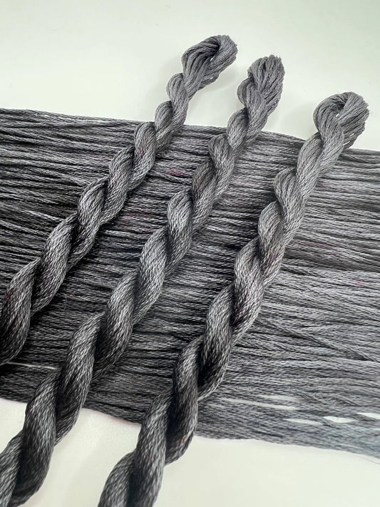 Graphite | Hand dyed, 6 Strand Embroidery Floss