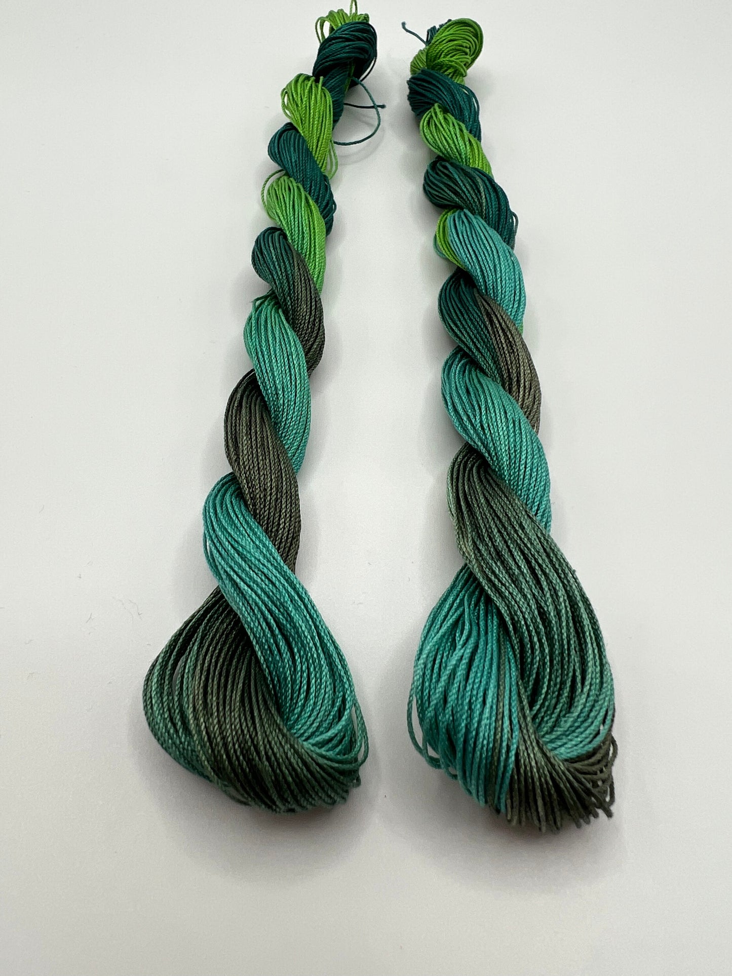 Green with Envy | Size 20 Hand Dyed, 6 cord Cordonnet Thread