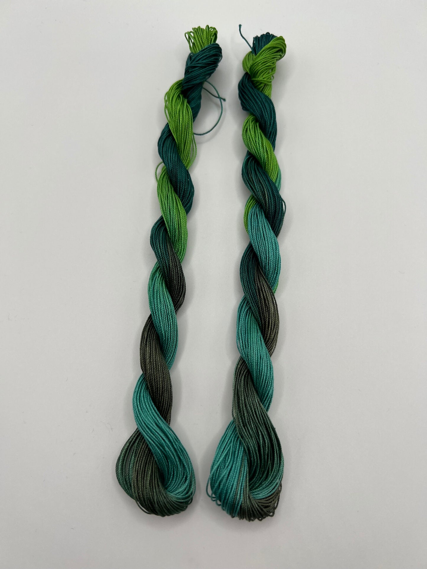 Green with Envy | Size 20 Hand Dyed, 6 cord Cordonnet Thread